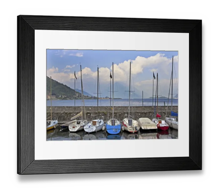 Framed Print : Sailboats, Lake Como, Gravedona