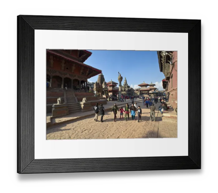 Framed Print : Hindu Temples and Buddhist monuments on Patan Durbar Square