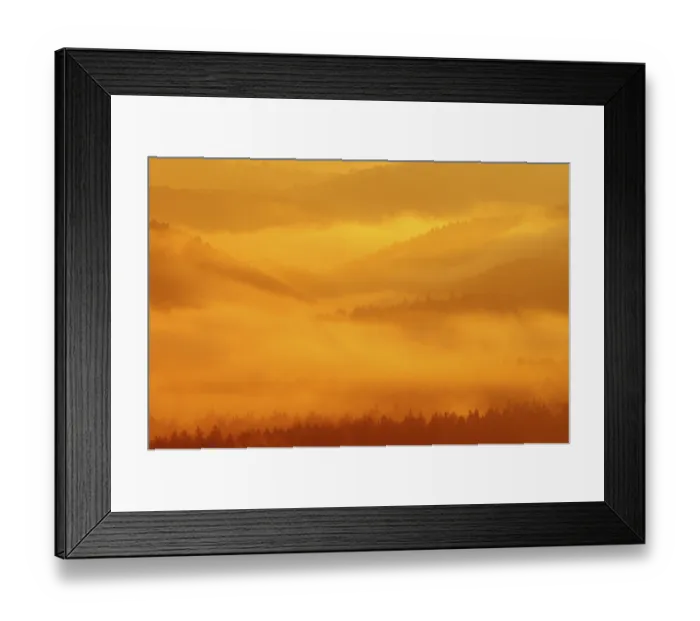 Framed Print : Fog over Nassen Grund, Elbe Sandstone Mountains Framed Print : Fog over Nassen Grund, Elbe Sandstone Mountains