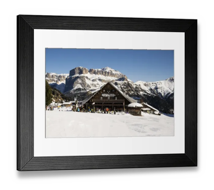 Framed Print : Marmolada, ski area, Sella Ronda