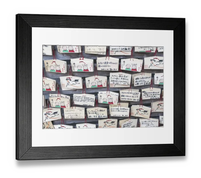 Framed Print : Japanese prayer plaques (boards)