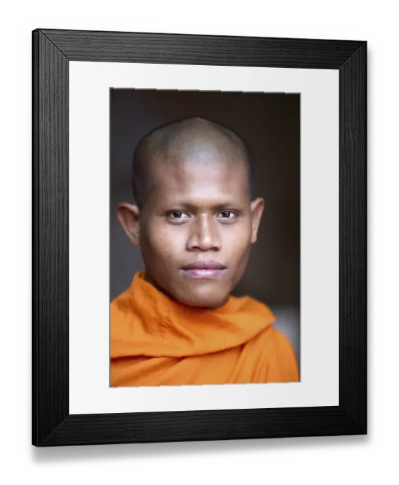 Framed Print : Portrait of a buddhist monk in Phnom Penh Cambodia