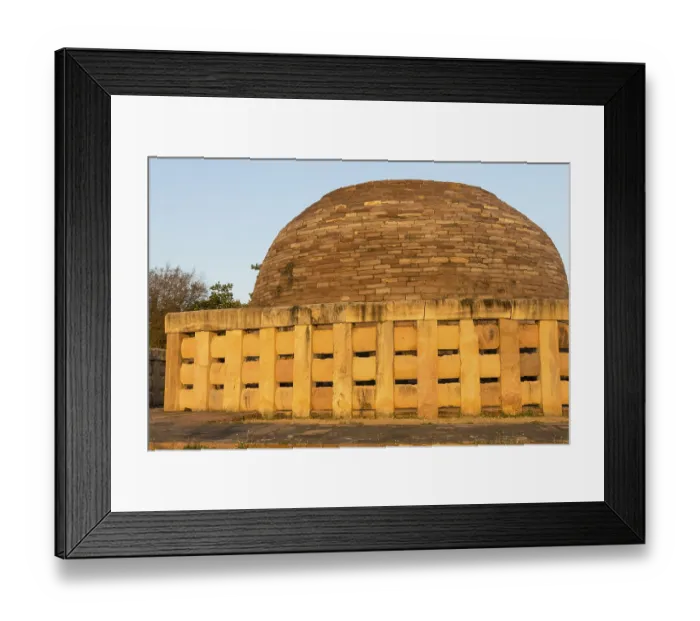 Framed Print : Stupa 2 at sunset. Buddhist Monuments at Sanchi