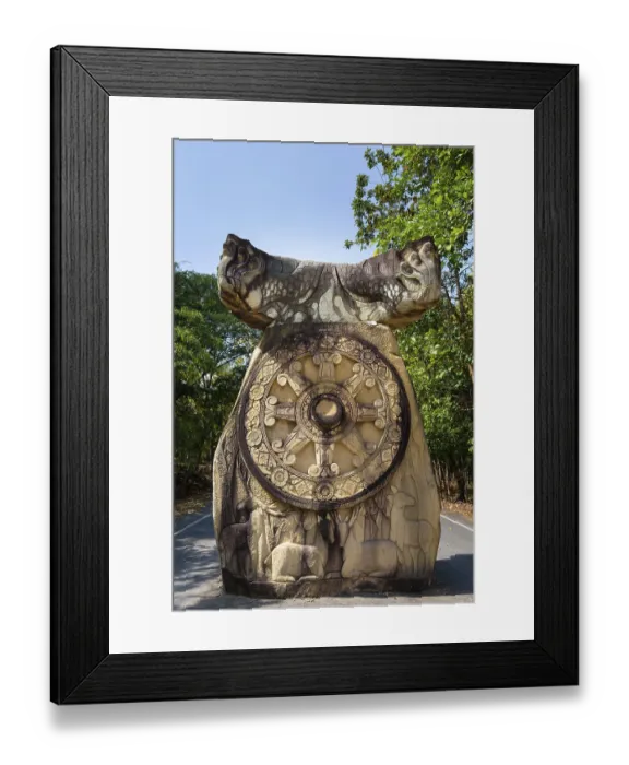 Framed Print : Wheel of life, entrance to Wat Phuttha Nimit Phra Saiyat Framed Print : Wheel of life, entrance to Wat Phuttha Nimit Phra Saiyat