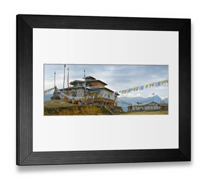 Framed Print : Picturesque wooden monastery in Arunachal Pradesh Framed Print : Picturesque wooden monastery in Arunachal Pradesh