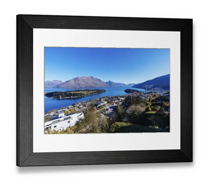 Framed Print : The view over Queenstown towards Cecil Peak on a sunny spring say in Otago Framed Print : The view over Queenstown towards Cecil Peak on a sunny spring say in Otago