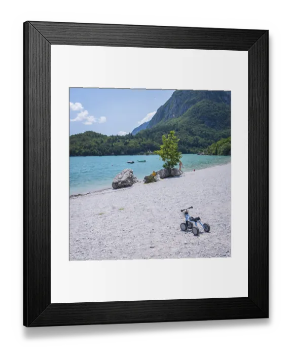 Framed Print : Lake Molveno is nestled between mountains in the Dolomites Framed Print : Lake Molveno is nestled between mountains in the Dolomites