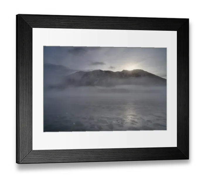 Framed Print : Fog over the Sylvenstein reservoir