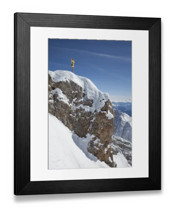 Framed Print : Summit cross, Zugspitze, Upper Bavaria