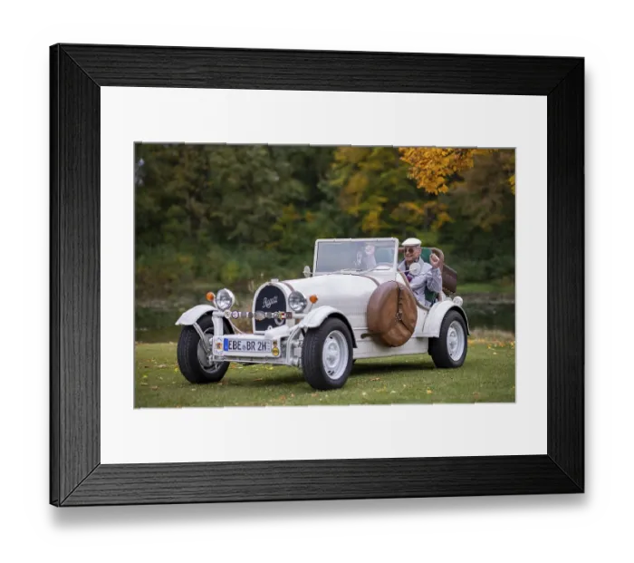 Framed Print : An elderly gentleman sitting in his replica of a 1923 Bugatti 35 B Framed Print : An elderly gentleman sitting in his replica of a 1923 Bugatti 35 B