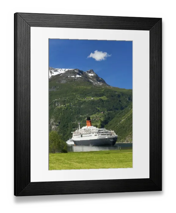 Framed Print : Queen Elizabeth 2, Geiranger, Norway, Europe Framed Print : Queen Elizabeth 2, Geiranger, Norway, Europe