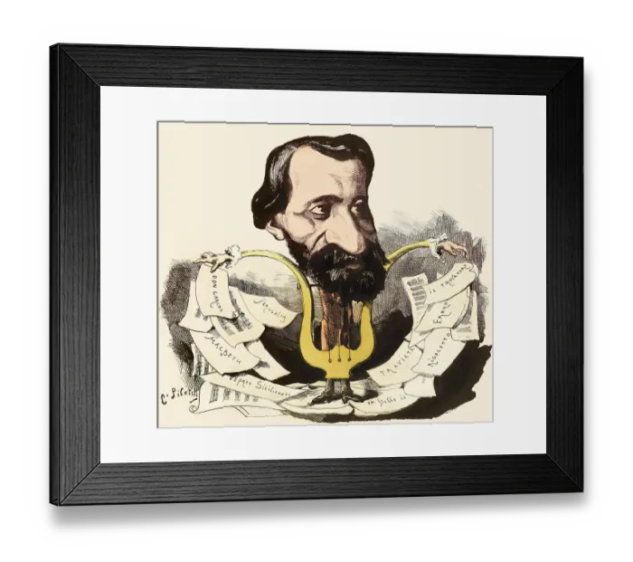Framed Print : Caricature of Giuseppe Verdi, 1813 - 1901
