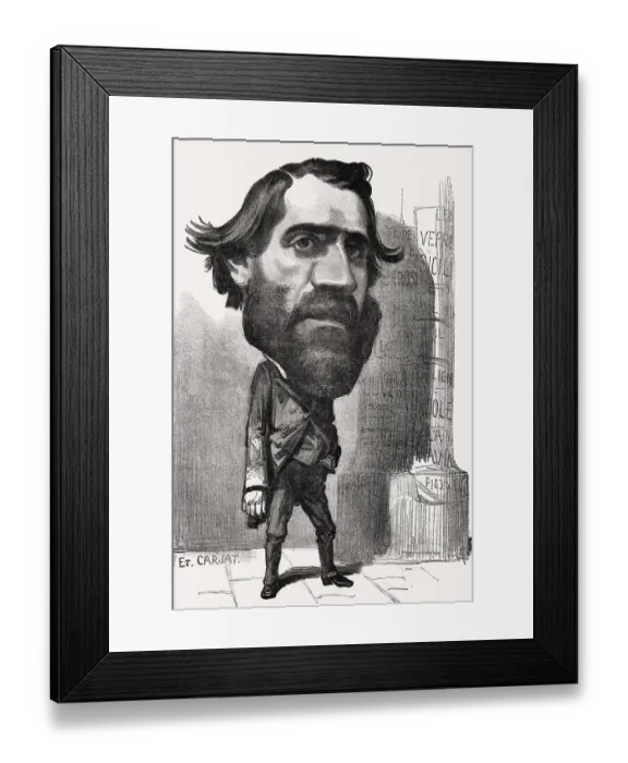 Framed Print : Caricature of Giuseppe Verdi, 1813 - 1901