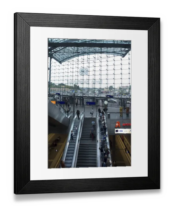 Framed Print : Berlin / New central railway station / Escalators