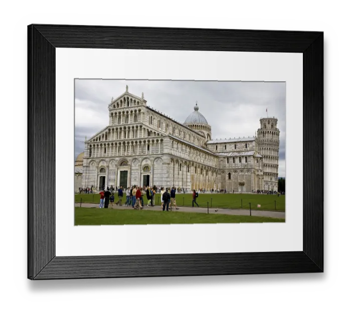 Framed Print : Cathedral and Leaning Tower of Pisa Piazza dei Miracoli Pisa Tuscany Italy