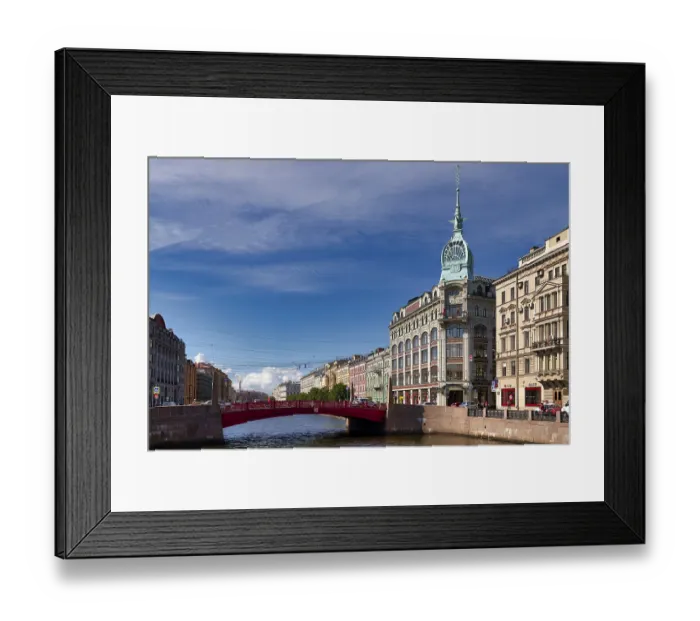 Framed Print : St. Petersburg Russia. Historical buildings along Moyka River