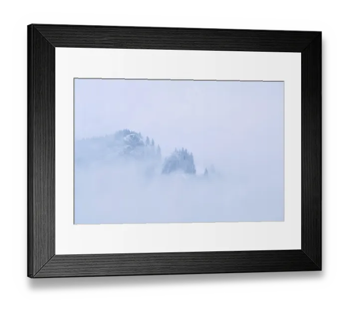 Framed Print : Mountain covered with dence fog, Alps, Germany