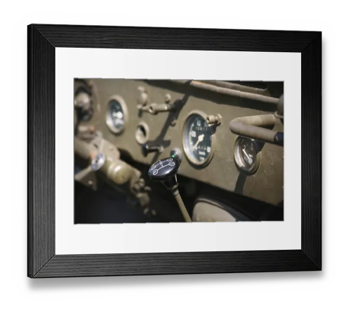 Framed Print : Cockpit of an Ameircan jeep from the Second World War