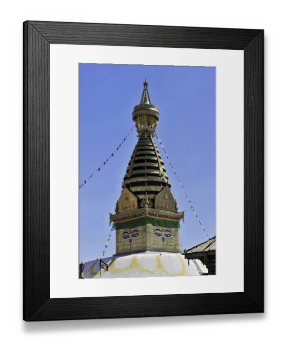 Framed Print : Tibetan Buddhism, Hinduism, Swayambhunath temple