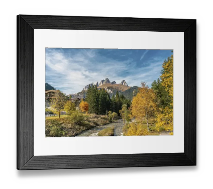 Framed Print : Colourful autumn picture of the Sella massif mountains