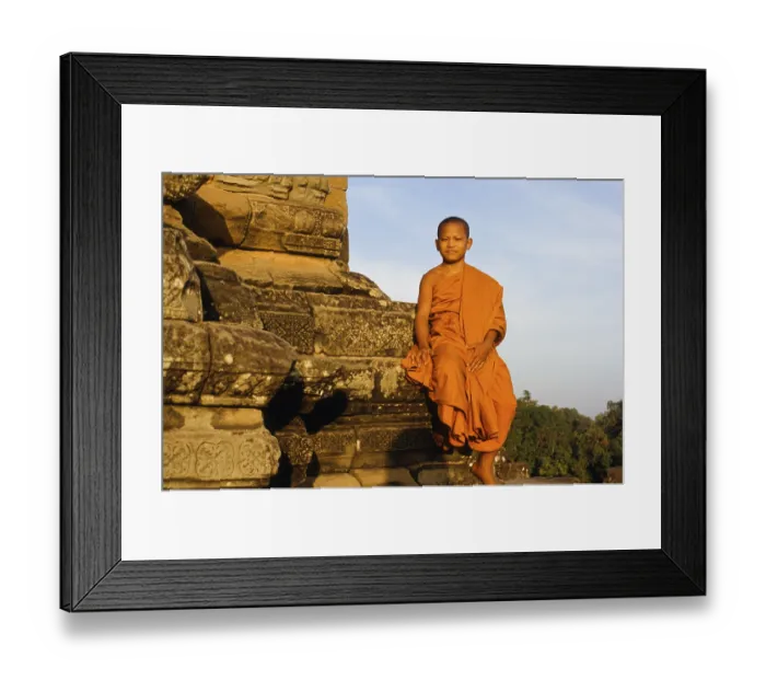 Framed Print : Monk praying at Bakhong, Siem Reap Framed Print : Monk praying at Bakhong, Siem Reap