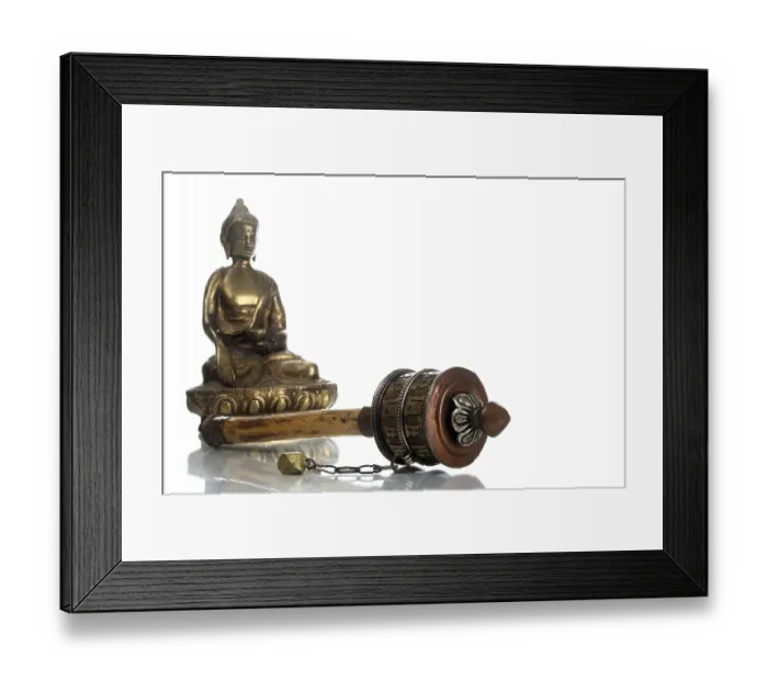 Framed Print : Buddha with prayer mill