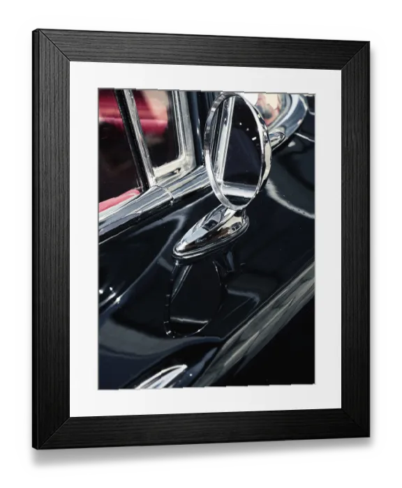 Framed Print : Close up of an old sideview mirror of a vintage car Framed Print : Close up of an old sideview mirror of a vintage car