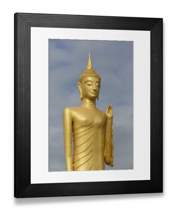 Framed Print : 60m high gilded Buddha statue Luang Phaw Dto in Wat Burapha Phiram