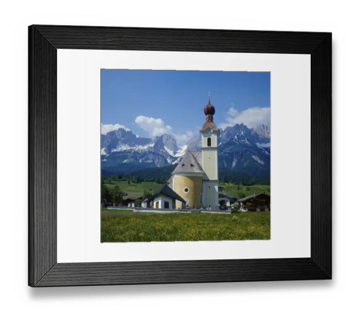 Framed Print : View of Going with the Wilder Kaiser in the background Framed Print : View of Going with the Wilder Kaiser in the background