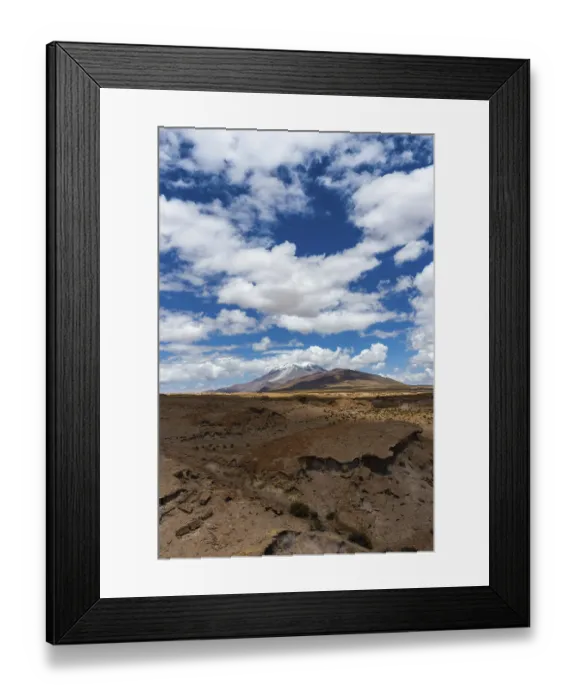 Framed Print : Ollague Volcano and Rock Formations