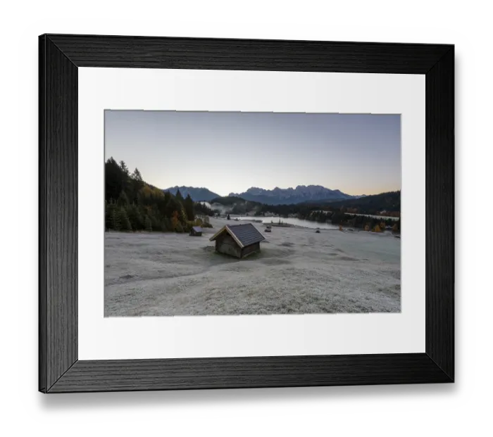 Framed Print : Lake Gerold in autumn shortly in front of sunrise