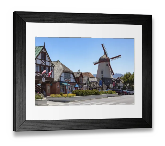 Framed Print : SOLVANG, CALIFORNIA, USA - AUGUST 9 : Main street in Solvang