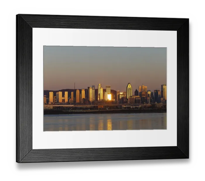 Framed Print : Architecture, city skyline at sunrise