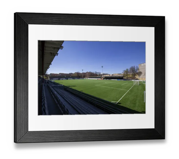 Framed Print : Malmo, Sweden, April 20, 2019: Soccer field inside FC Rosengard stadium