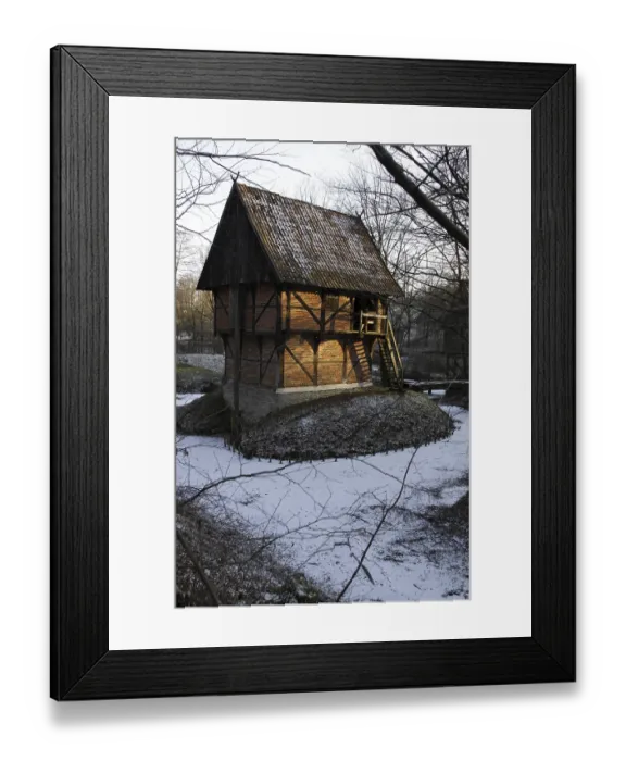 Framed Print : Historic granary in winter