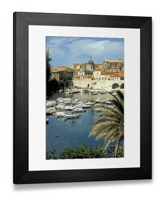 Framed Print : Harbor, Dubrovnik, Dalmatian Coast, Croatia