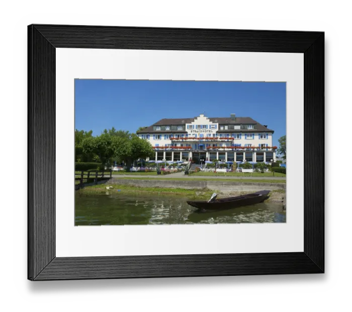 Framed Print : Strandhotel Loechenerzell beach hotel in Mittelzell Framed Print : Strandhotel Loechenerzell beach hotel in Mittelzell