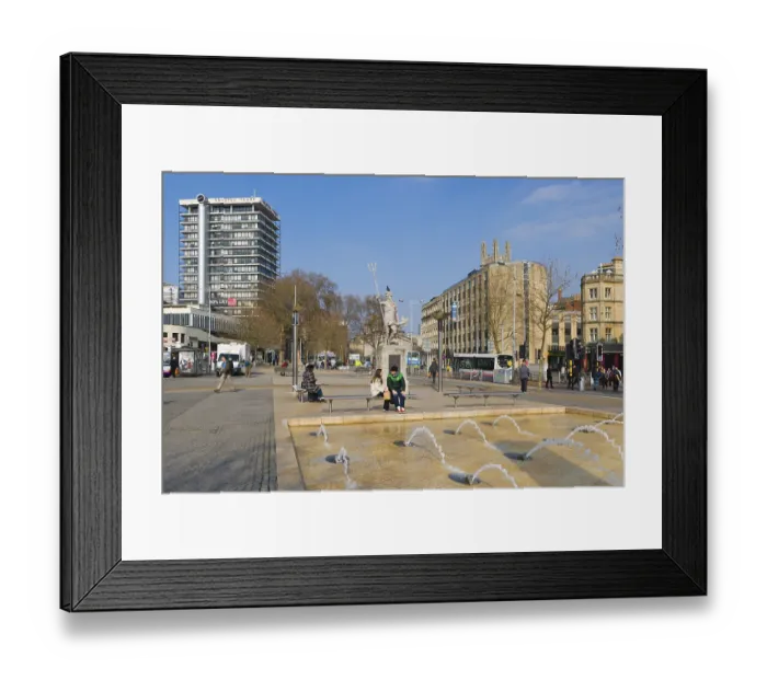 Framed Print : The Centre promenade with Colston Tower and statue of Neptune Framed Print : The Centre promenade with Colston Tower and statue of Neptune