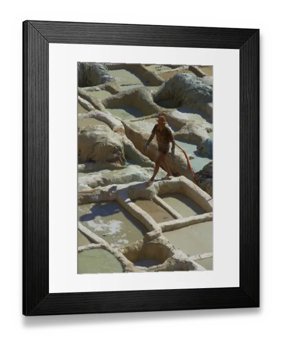 Framed Print : Fes, Traditional Tanneries with Dyeing Tubs Framed Print : Fes, Traditional Tanneries with Dyeing Tubs