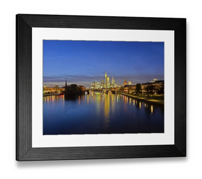 Framed Print : Skyline at night, Frankfurt, Hesse, Germany Framed Print : Skyline at night, Frankfurt, Hesse, Germany