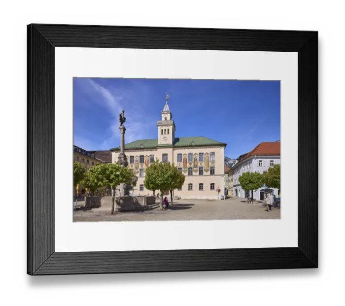Framed Print : Historic town hall, frescoes, visual artist Josef Hengge Framed Print : Historic town hall, frescoes, visual artist Josef Hengge