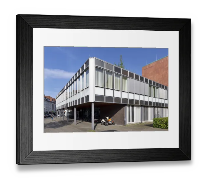 Framed Print : Bremen State Archives, administrative wing with reading room Framed Print : Bremen State Archives, administrative wing with reading room