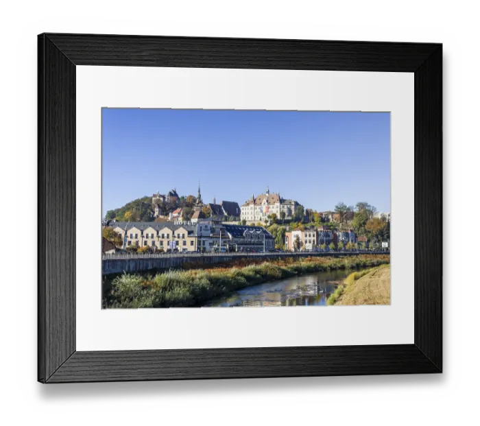 Framed Print : Panoramic view of the city of Sighisoara, Romania