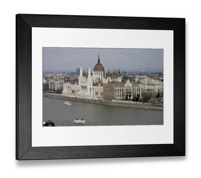 Framed Print : Paliament, Danube River, Budapest, Hungary, Europe