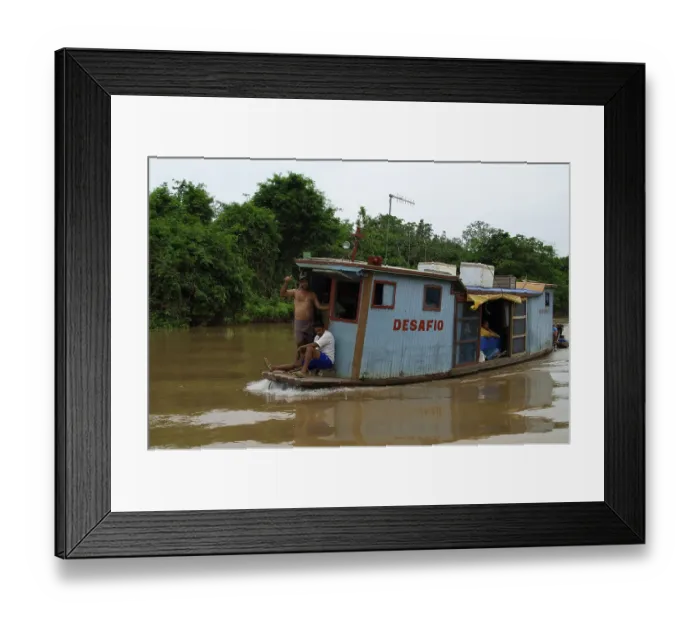 Framed Print : Houseboat on Tutum River, Pantanal Framed Print : Houseboat on Tutum River, Pantanal