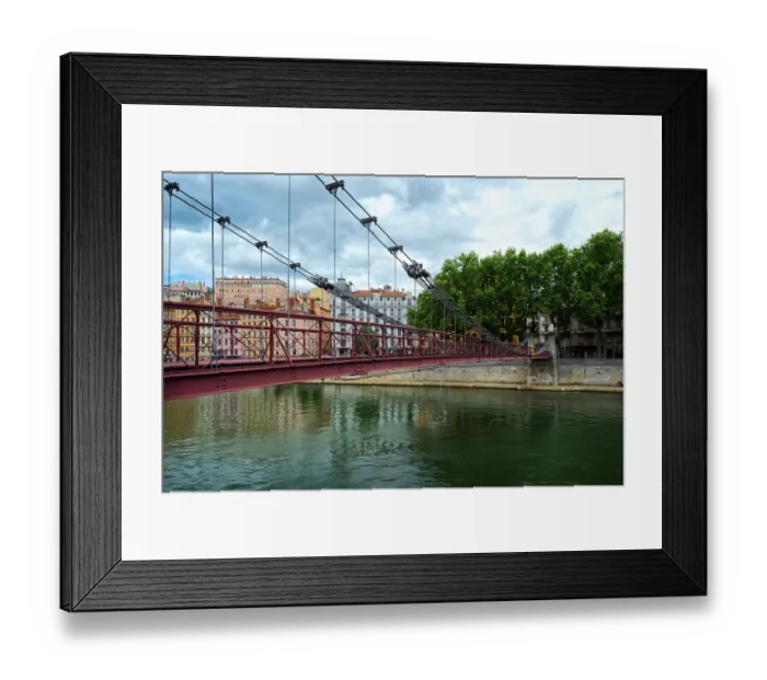 Framed Print : Saint Vincent footbridge over the Saone