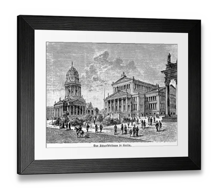 Framed Print : German Cathedral, Baroque, architect Carl von Gontard and theatre