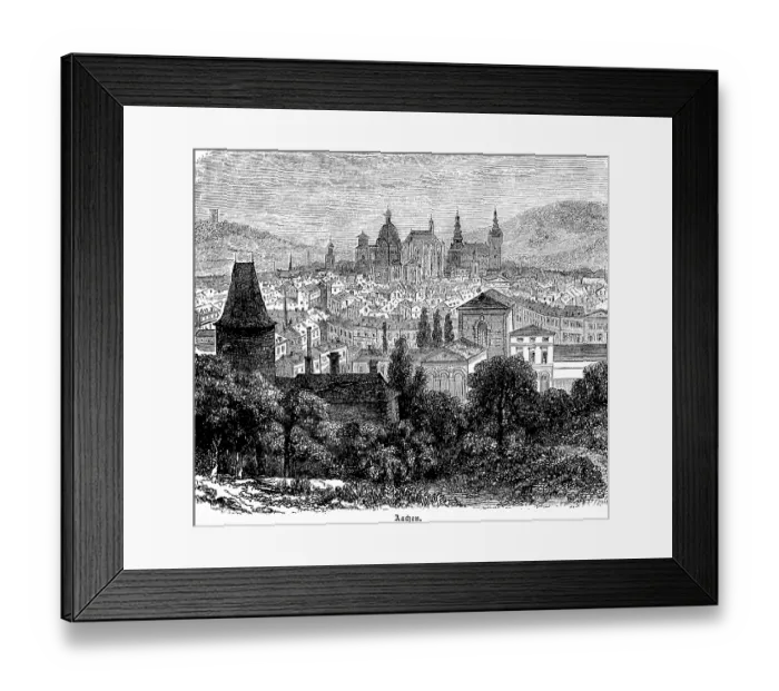 Framed Print : Cityscape of Aachen, former imperial city and imperial coronation