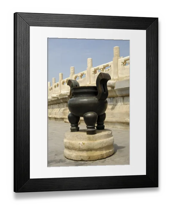 Framed Print : Copper incense burner in front of the Hall of Prayer for Good Harvest