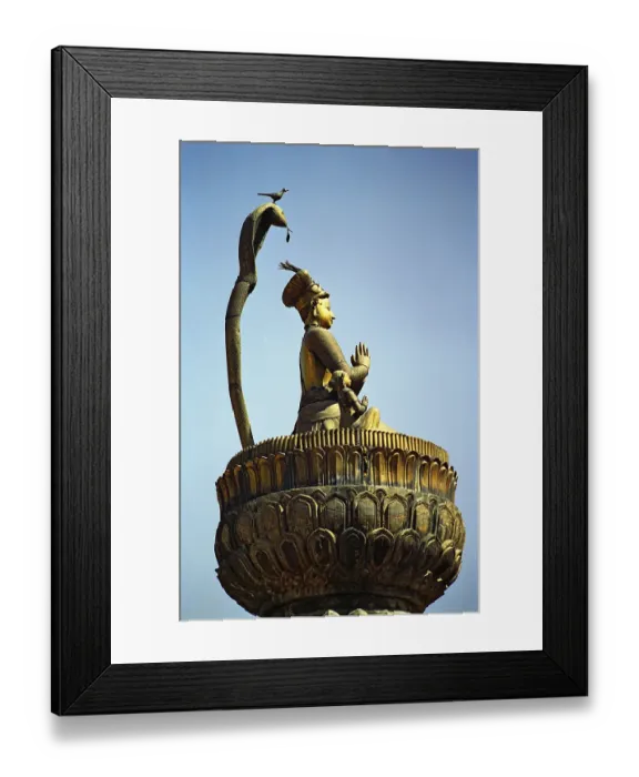 Framed Print : Statue Meditating Buddha Protected by King Cobra Framed Print : Statue Meditating Buddha Protected by King Cobra